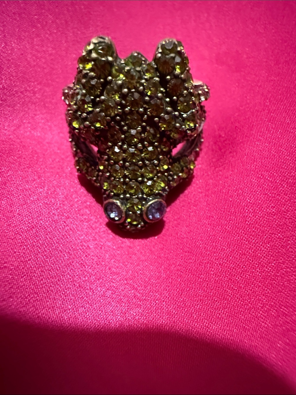 Heidi Daus Gold Crystal Frog Cocktail Ring - Women Jewelry